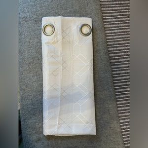 2 panels white 53x83 curtains silver rings